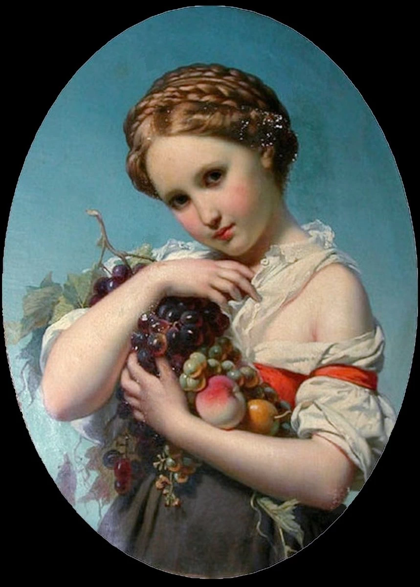 Joseph van Lerius - Ritratto di bambina con frutta
